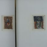 Friedländer, Johnny (1912 Pleß -1992 Paris) - Ein Paar abstrakte Kompositionen, jeweils eine Farbaq