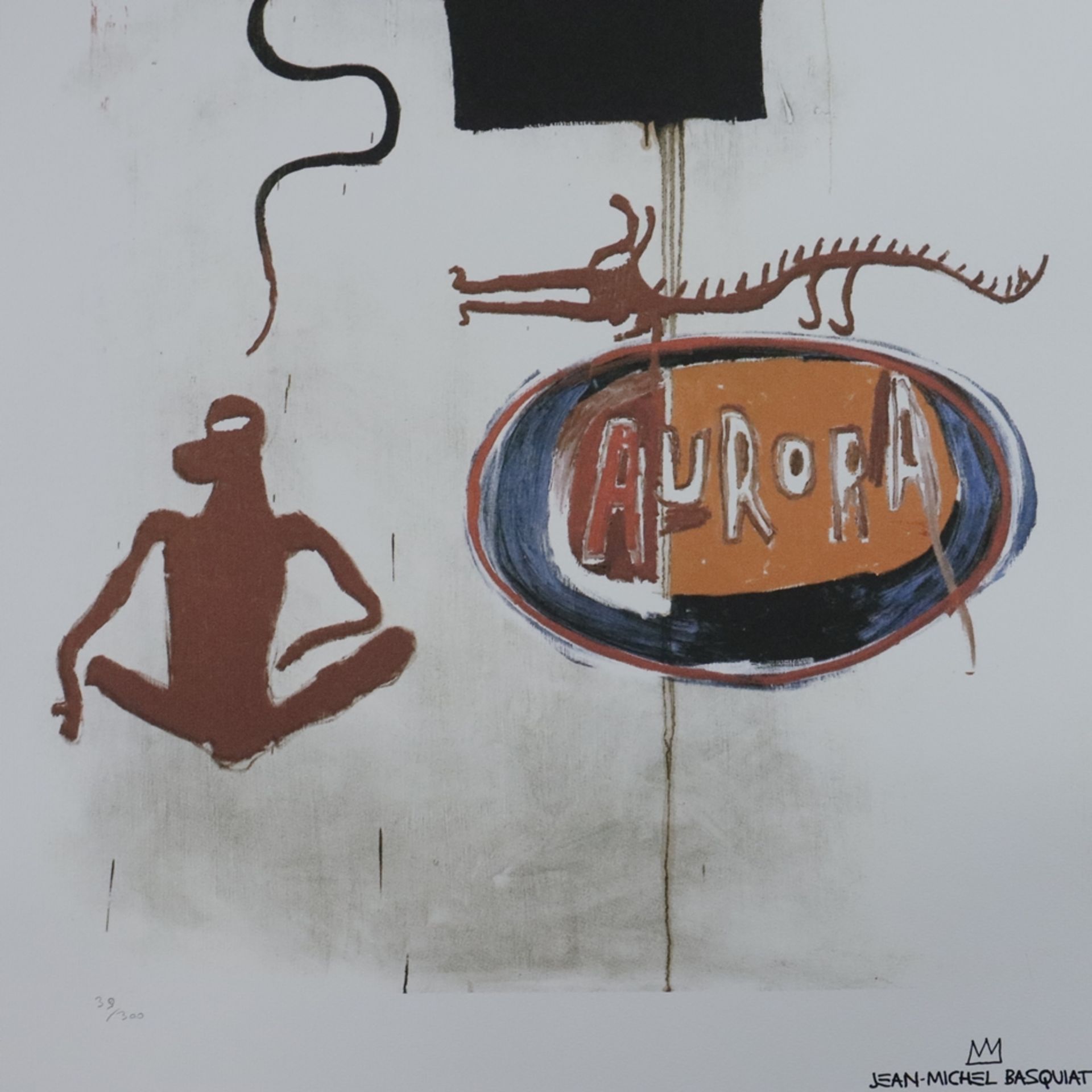 Basquiat, Jean-Michel (1960 New York City - 1988 ebenda, nach) - "Aurora", Farboffsetlithografie au - Bild 4 aus 7