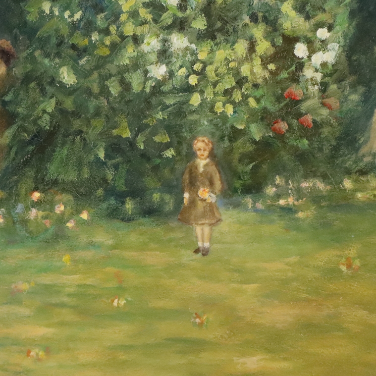 Raimond, D. -spätes 20.Jh.- Frühlingsidylle im Park, Öl auf Hartfaser, ca. 70 x 60 cm, links unten - Image 4 of 10
