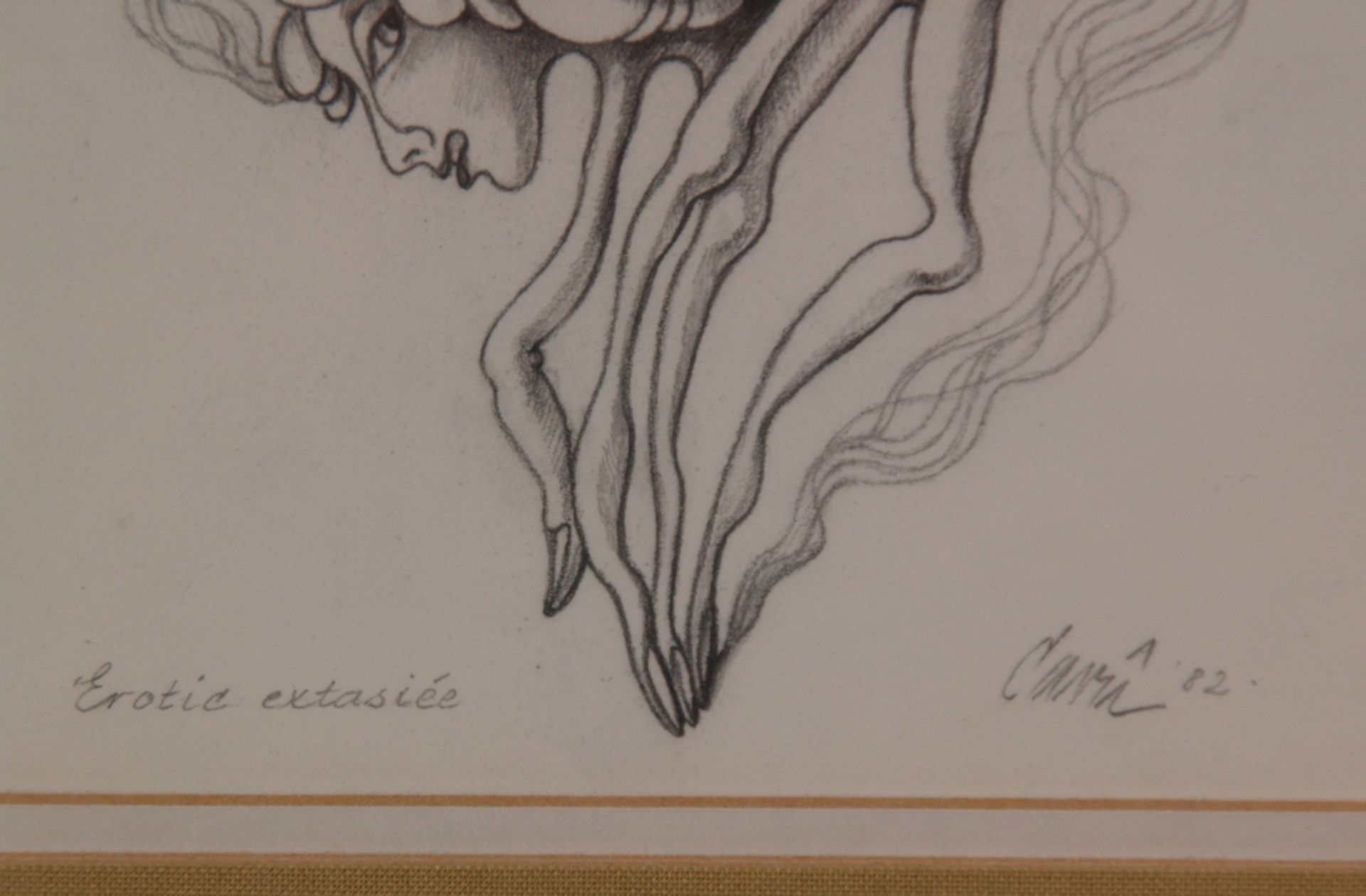 Ruppert, Carlo (Frankfurt/M. 1907 - 1997 Lützelbach) - "Erotic extasiée", Bleistiftzeichnung, signi - Bild 3 aus 3