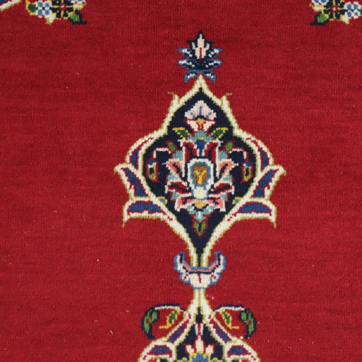 Keschan - Iran, Wolle, rotgrundig, Signatur auf iranischer Flagge, ca. 206 x 134 cm, Gebrauchsspure - Image 4 of 9