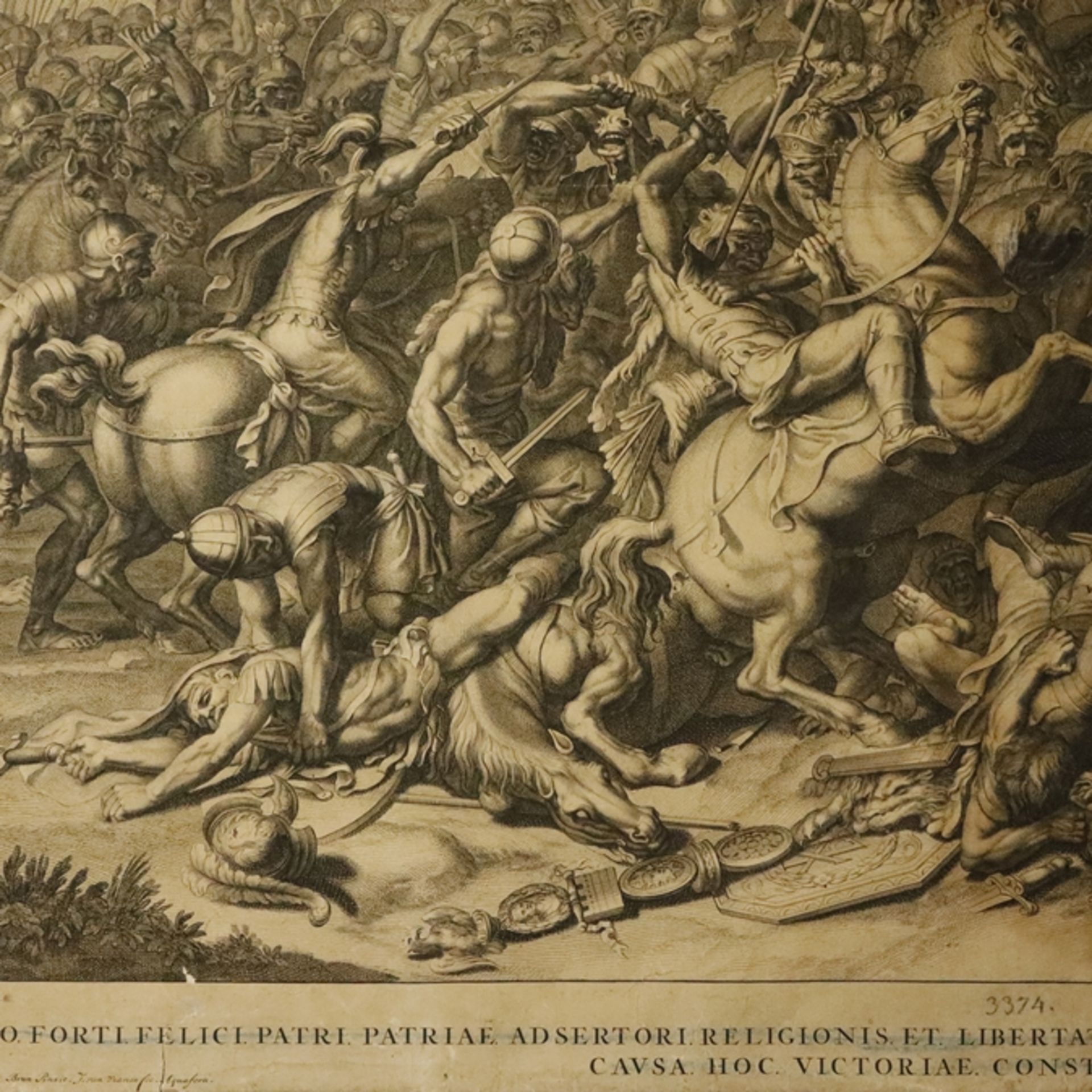 Audran, Gerard: (1640 Lyon - Paris 1703) - Leporello mit drei Schlachtenszenen nach Charles Le Brun - Bild 2 aus 14