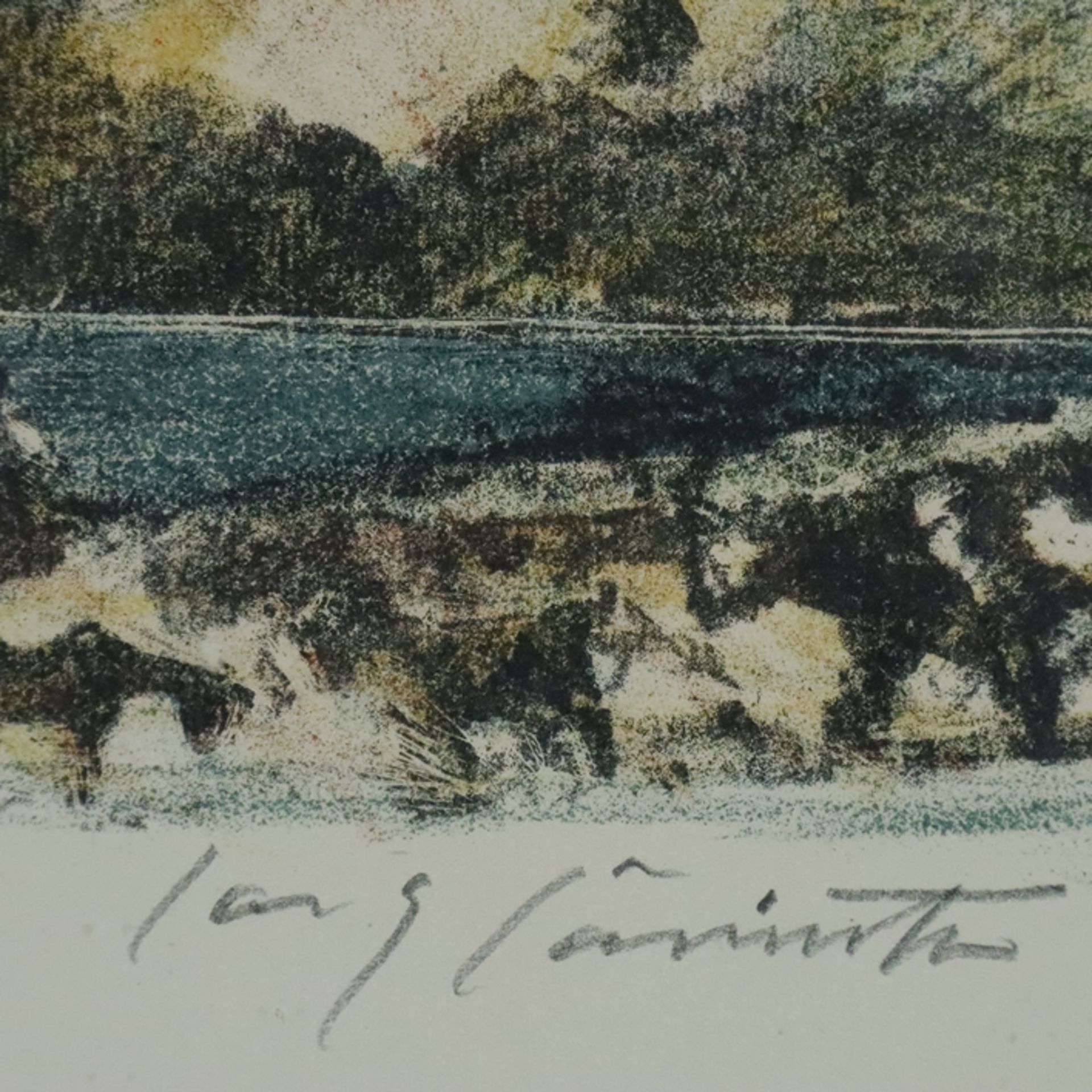 Corinth, Lovis (1858 Tapiau - Zandvoort 1925) - "Bergsee" aus der Mappe "Schweizer Landschaften" (1 - Bild 4 aus 4
