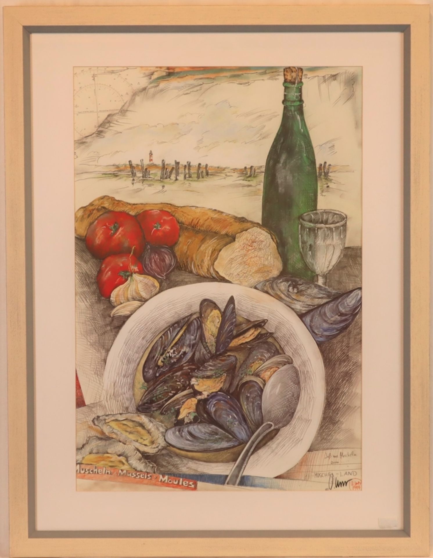 West, Ole (geb. 1953) - "Lass uns Muscheln essen", Farboffsetdruck auf Papier, unten rechts handsig - Bild 5 aus 5