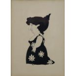 Beardsley, Aubrey (1872-1898) - Karikatur einer Dame im Sonnenblumenkleid
