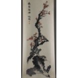 Chinesisches Rollbild -20.Jh./ nach Zhao Zhiqian (1829-1884)- Blühender Ast, Rübe und Kohl,Tusche u