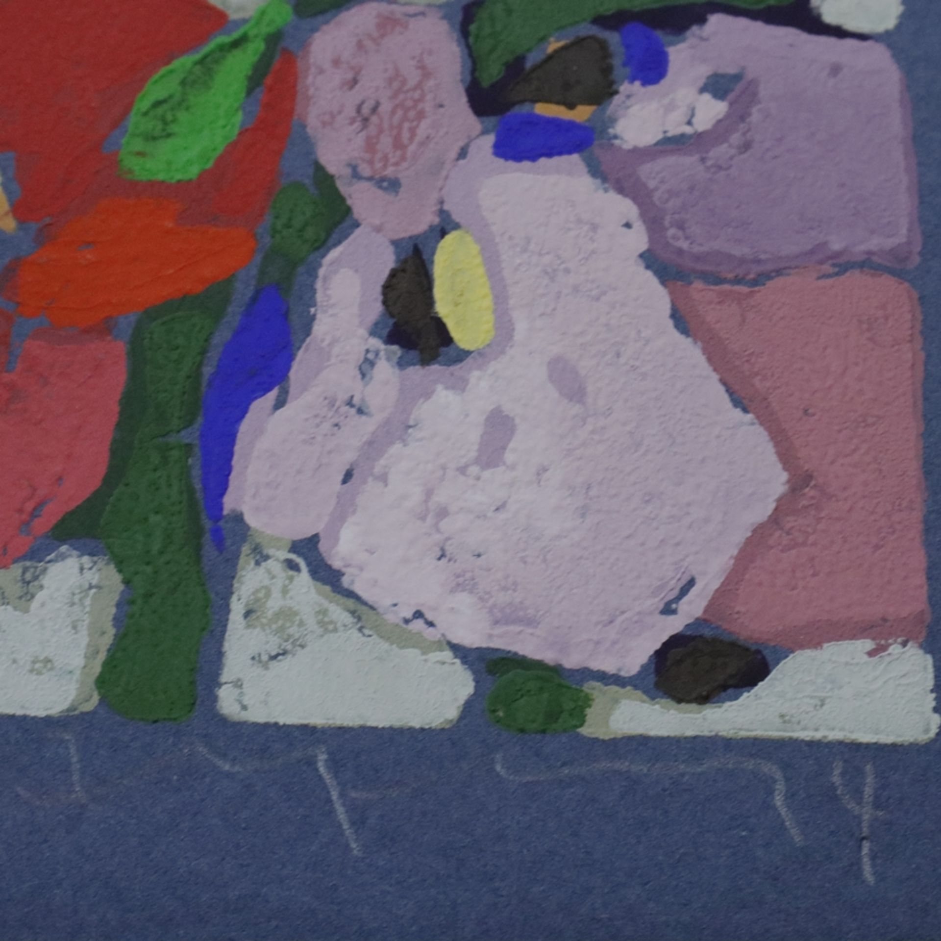Fußmann, Klaus (*1938 Velbert) - "Rosen rot/mauve", 2014, Farblinolschnitt, unten rechts signiert u - Bild 5 aus 6