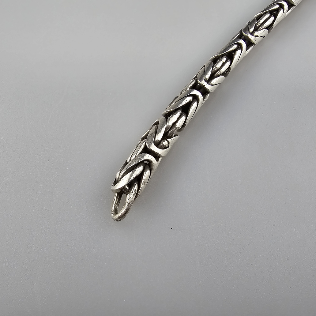 Königsarmband - Sterlingsilber, "925"gestempelt, Karabinerschließe, L. 23 cm, Dm. 7mm, Gewicht ca. - Image 2 of 5