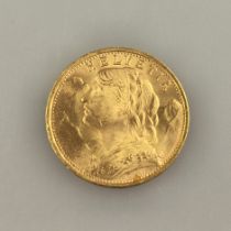 Goldmünze 20 Franken 1935 - Schweiz, Helvetia, "Vreneli"-Motiv, 900/000 Gold, Prägemarke L B, Dm. 2