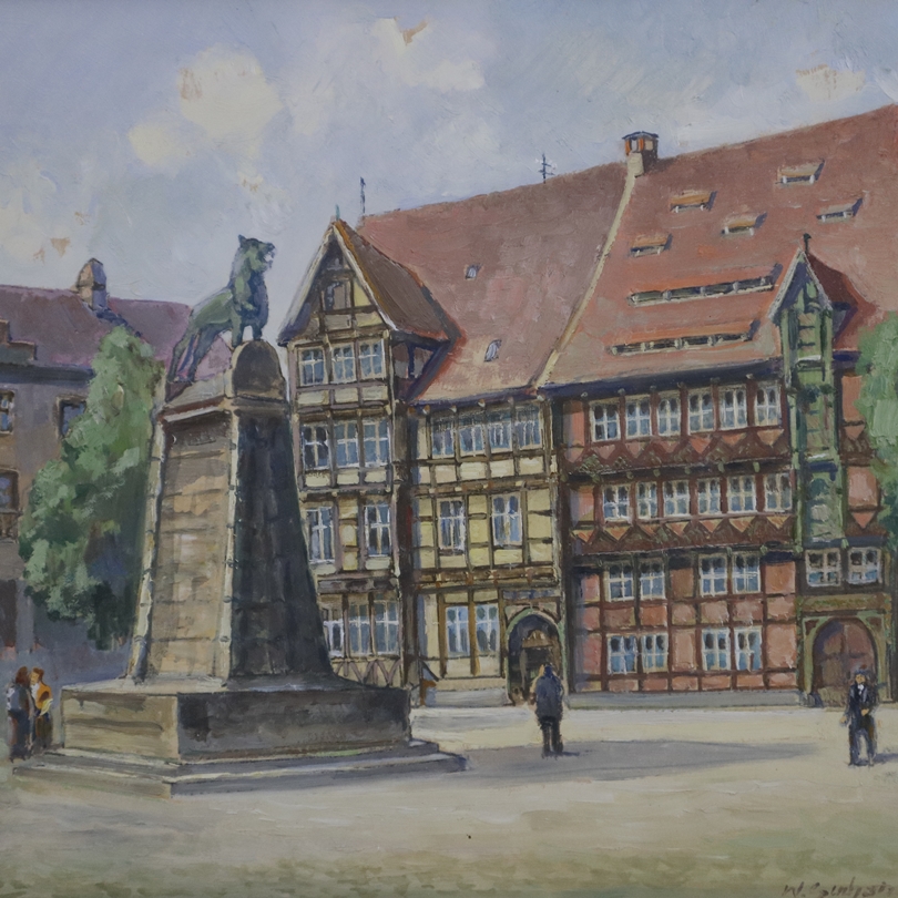 Unbekannte/r Künstler/in - Alt-Braunschweig: Burg mit Handwerkskammer, Aquarell/Gouache auf chamois - Image 3 of 9