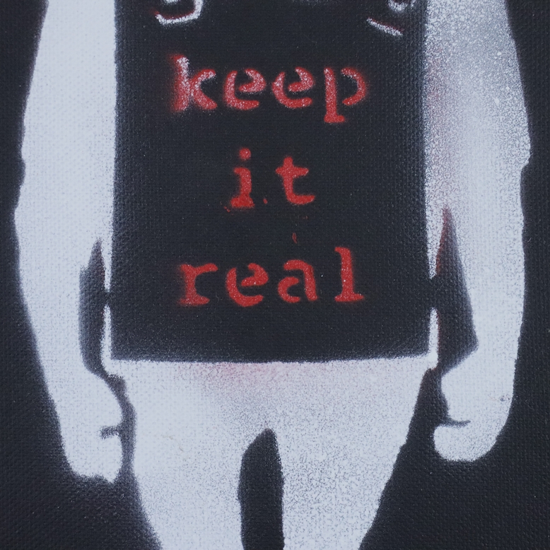 Banksy - "Dismal Canvas" mit Motiv "Keep it Real", 2015, Souvenir aus der Ausstellung "Dismaland" i - Image 3 of 8