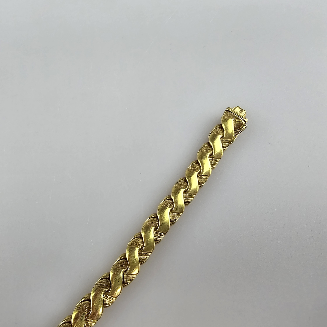 Vintage-Armband - Metall vergoldet, partiell satiniert, Band aus 22 s-förmigen beweglichen Gliedern - Image 4 of 5