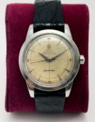 Omega Seamaster Automatic Chronometre C2577-3 Mens Wristwatch 17J 1950 Omega Buckle Leather Strap