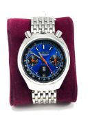 Citizen Chronograph Automatic Day Date 42mm c.1970's Mens Wristwatch Blue Dial