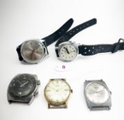 5 Pieces Mix Wristwatches Smiths Ingersol Camy