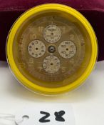 Breitling 4 Subdials Champagne Arabic Numeral Black Mens Watch Dial with Breitling Case.