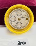 Breitling 3 Subdial Arabic Numeral White Mens Watch Dial with Breitling Case.