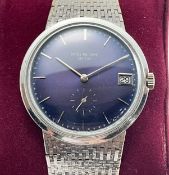 Patek Phillipe Calatrava Ref 3445 18K Solid White Gold c1965 Automatic Date Mens Wristwatch Bracelet
