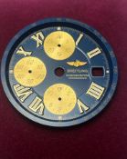 Breitling Chronometre Crosswind Roman Numerals Blue Gold Watch Dial