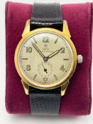 Tudor Oyster Sussex Gold Plated 1965 Manual Wind Mens Wristwatch Black Strap