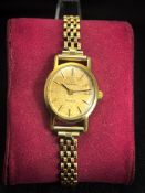 Omega Ladies Wristwatch Geneve Manual Wind 9ct Gold plated