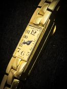 Early Cartier Fine 18k Solid Yellow Gold Ladies Bracelet Wristwatch c.1940 Art Deco Design