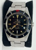 Rolex Early Submariner Vintage 1958 ref 5508 Men's Wristwatch with Bracelet