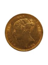 HALF SOVEREIGN COIN - VICTORIAN SHIELD BACK 1885 YOUNG HEAD