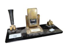 ART DECO PERPETUAL CALENDAR PEN STAND