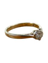 9 CARAT GOLD DIAMOND SOLITAIRE RING WITH 0.25 CARAT OF DIAMOND