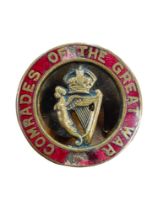 RARE WORLD WAR 1 IRISH COMRADES OF THE GREAT WAR ENAMEL BADGE