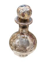 VINTAGE SILVER OVERLAY PERFUME BOTTLE