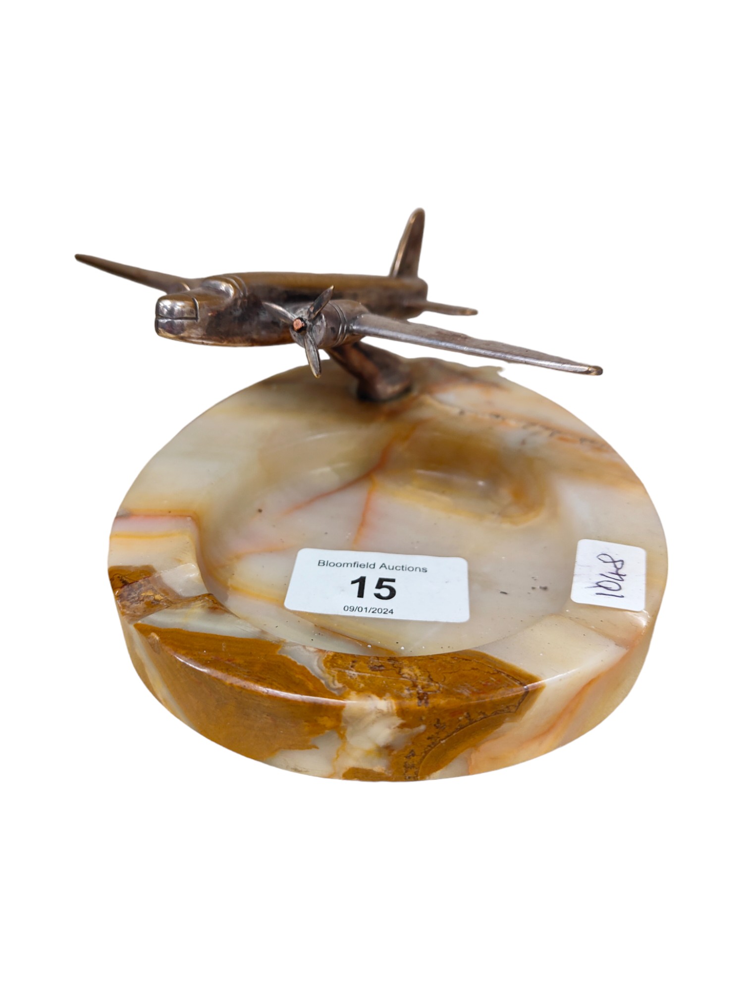 ART DECO AEROPLANE/MARBLE ASHTRAY