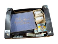 BOX OF CIGARETTE CARD ALBUMS, CARDS & TINS