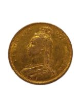 HALF SOVEREIGN COIN - VICTORIAN SHIELD BACK 1892