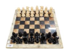 CHESS SET WITH MARBLE BOARD