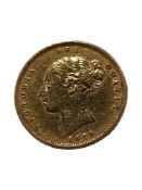 HALF SOVEREIGN COIN - VICTORIAN SHIELD BACK 1878 YOUNG HEAD
