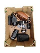 BOX OF CAMERAS ETC