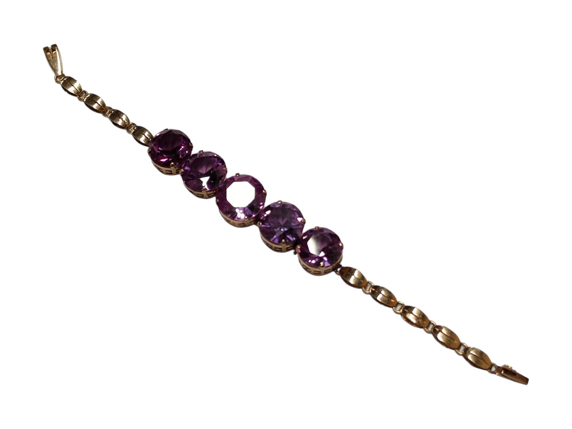 9 CARAT GOLD AND ALEXANDRITE BRACELET