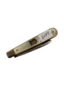 SILVER & MOTHER OF PEARL PEN KNIFE