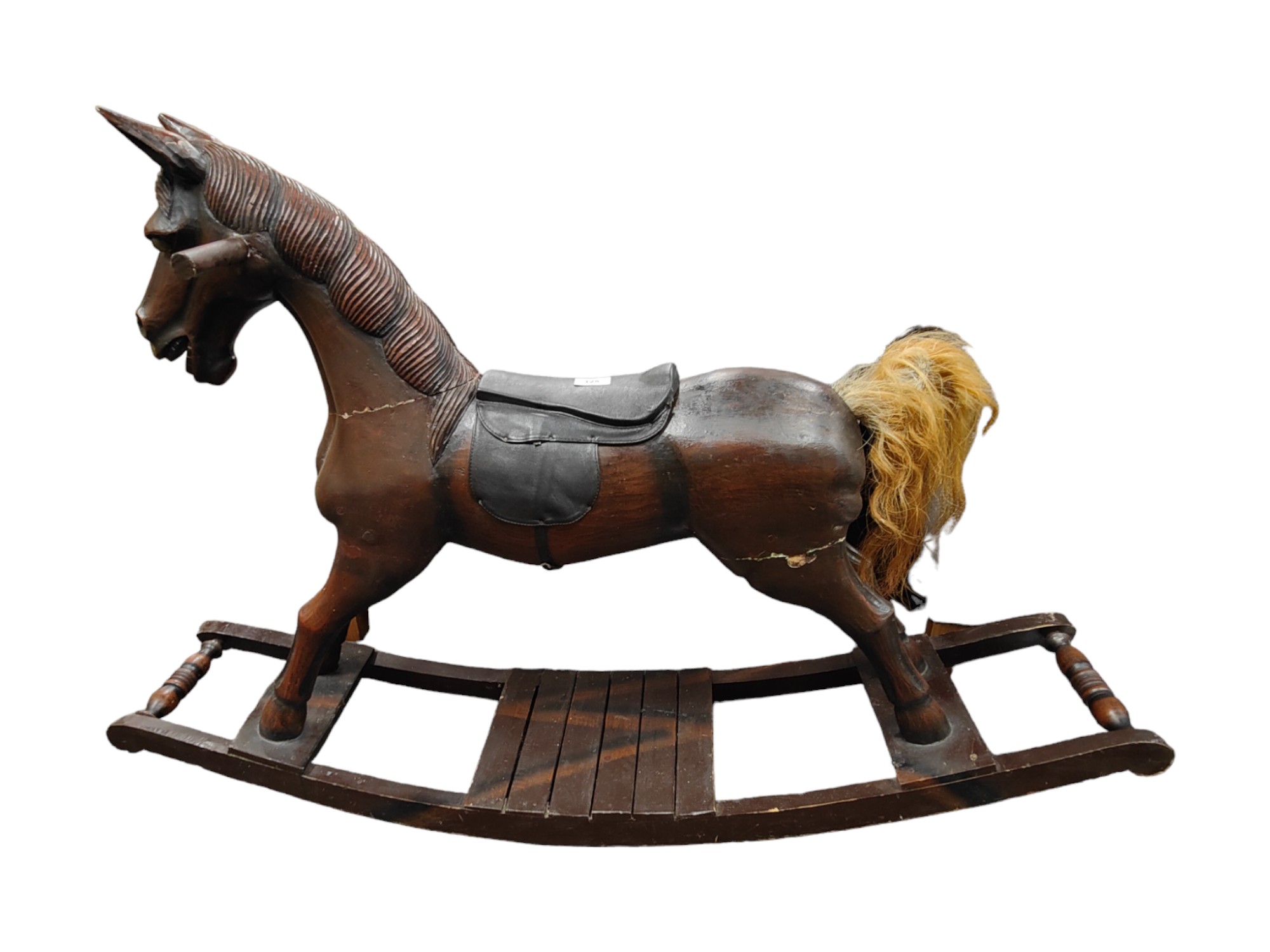 HAND CARVED ROCKING HORSE