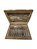 CASED FISH KNIVES AND FORKS WITH SERVERS