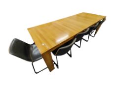 OAK DINING TABLE & 10 DESIGNER DINING CHAIRS - JOHN DIVEN & CO