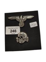 GERMAN SS CAP BADGE SET