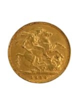 GOLD FULL SOVEREIGN 1908 EDWARD VII