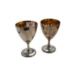 PAIR OF SILVER GOBLETS WITH GILT INTERIOR - LONDON 1901-02 EDWARD VII BY JOHN KEITH CIRCA 336.3G