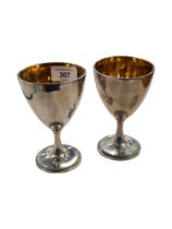 PAIR OF SILVER GOBLETS WITH GILT INTERIOR - LONDON 1901-02 EDWARD VII BY JOHN KEITH CIRCA 336.3G