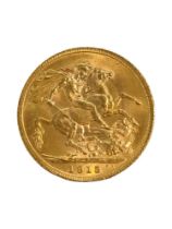 GOLD FULL SOVEREIGN 1915 GEORGE V