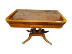 19TH CENTURY INLAID & CROSSBANDED GAMES TABLE