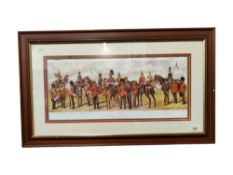 FRAMED MILITARY PICTURE - IRISH REGIMENTS OF BRITISH ARMY